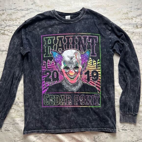 Cedar Point Haunt 2019 Scary Clown Graphic long sleeve - Picture 7 of 8